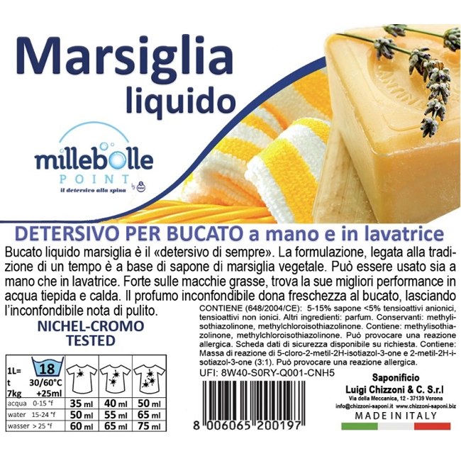Vendita online Detersivo per bucato Marsiglia con rubinetto da 3 Kg.